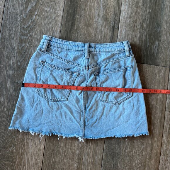 We The Free Montauk distressed, button fly, denim mini skirt size 25 - Picture 8 of 11